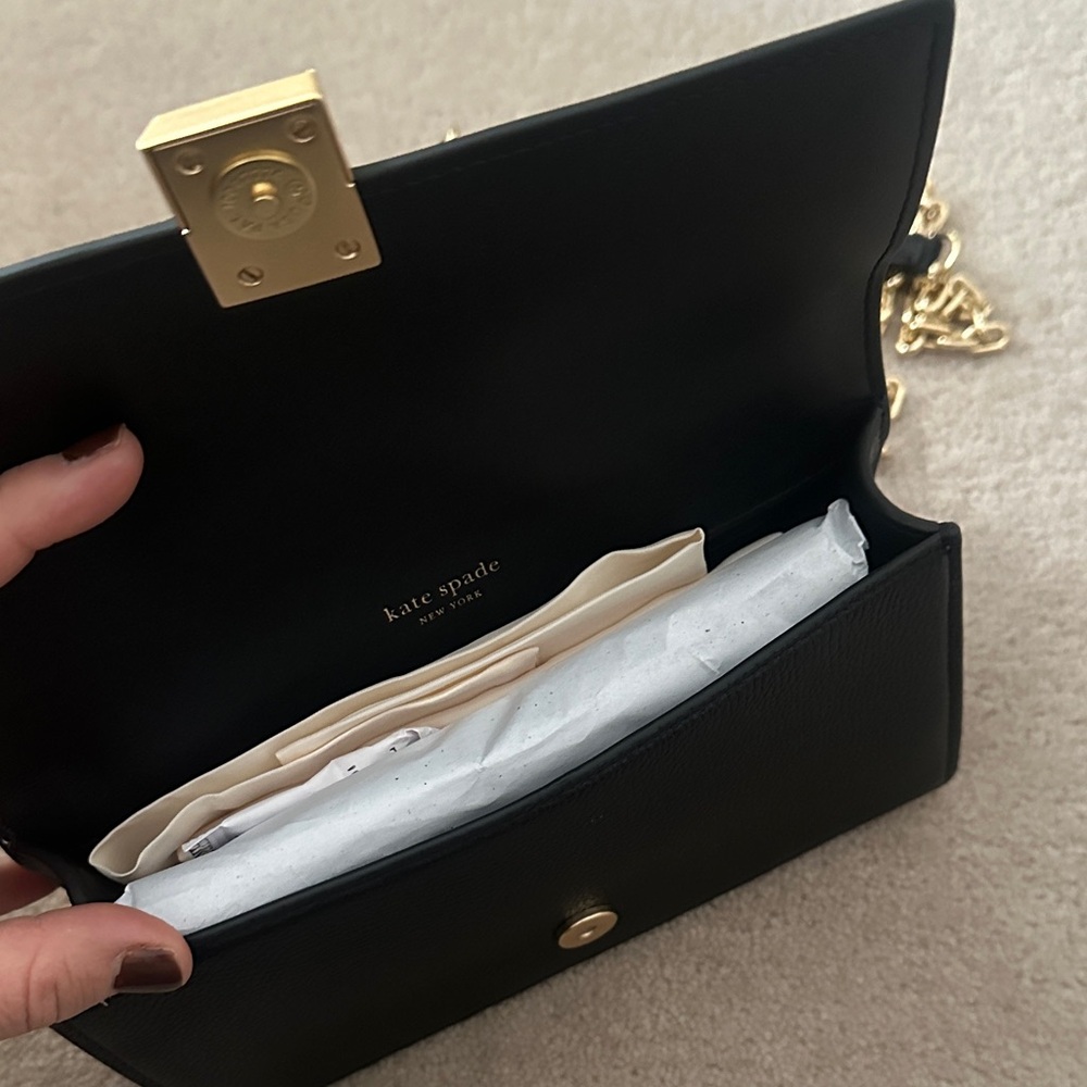 Kate Spade Black Crossbody with Gold Chain - Picture 5 of 8